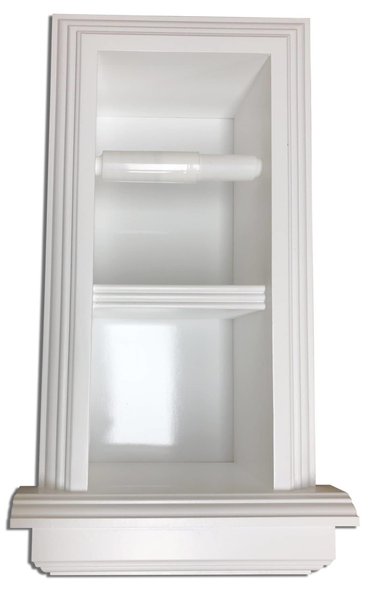 Brentwood-18 recessed in wall solid wood double toilet paper holder - holds any size rolls - 7 x 14.5 - Image 12