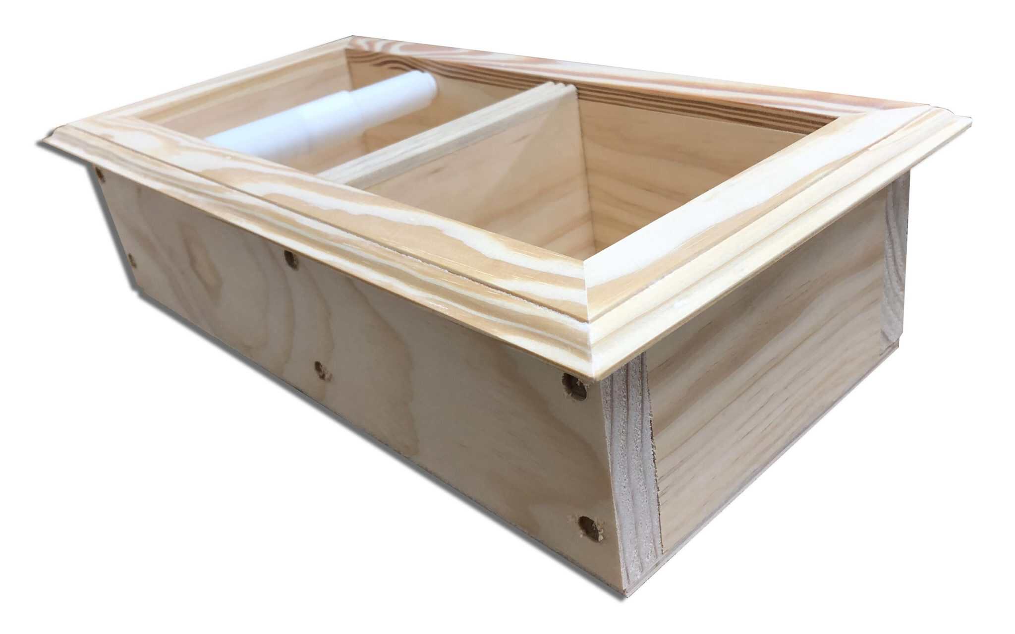 Brentwood-22 recessed in wall solid wood double toilet paper holder - holds any size rolls - 7 x 14.5 - Image 8
