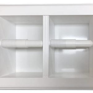 Brentwood-23 recessed in wall solid wood double toilet paper holder - holds any size rolls - 7 x 14.5