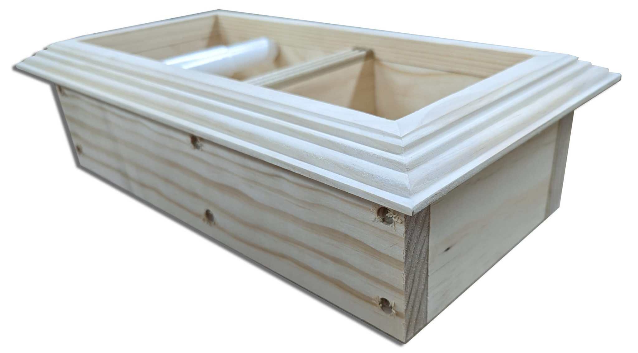 Brentwood-25 recessed in wall solid wood double toilet paper holder - holds any size rolls - 7 x 14.5 - Image 4