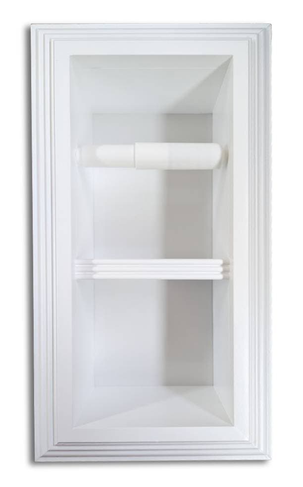Brentwood-25 recessed in wall solid wood double toilet paper holder - holds any size rolls - 7 x 14.5