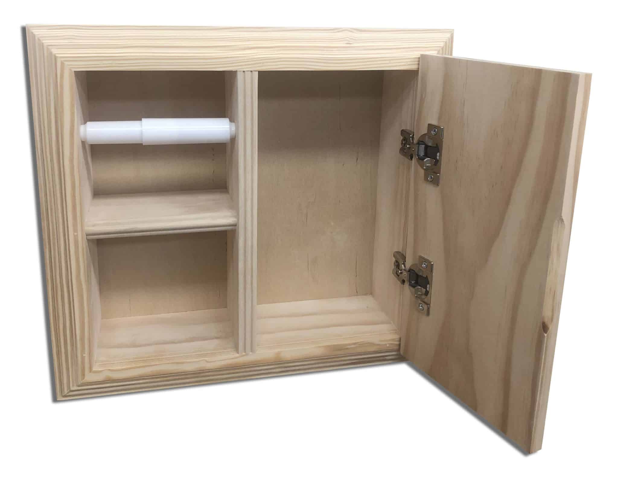 Highlands-17 Solid Wood Recessed in Wall Toilet Paper Holder With Storage Cubby – 14W x 13H - Image 4