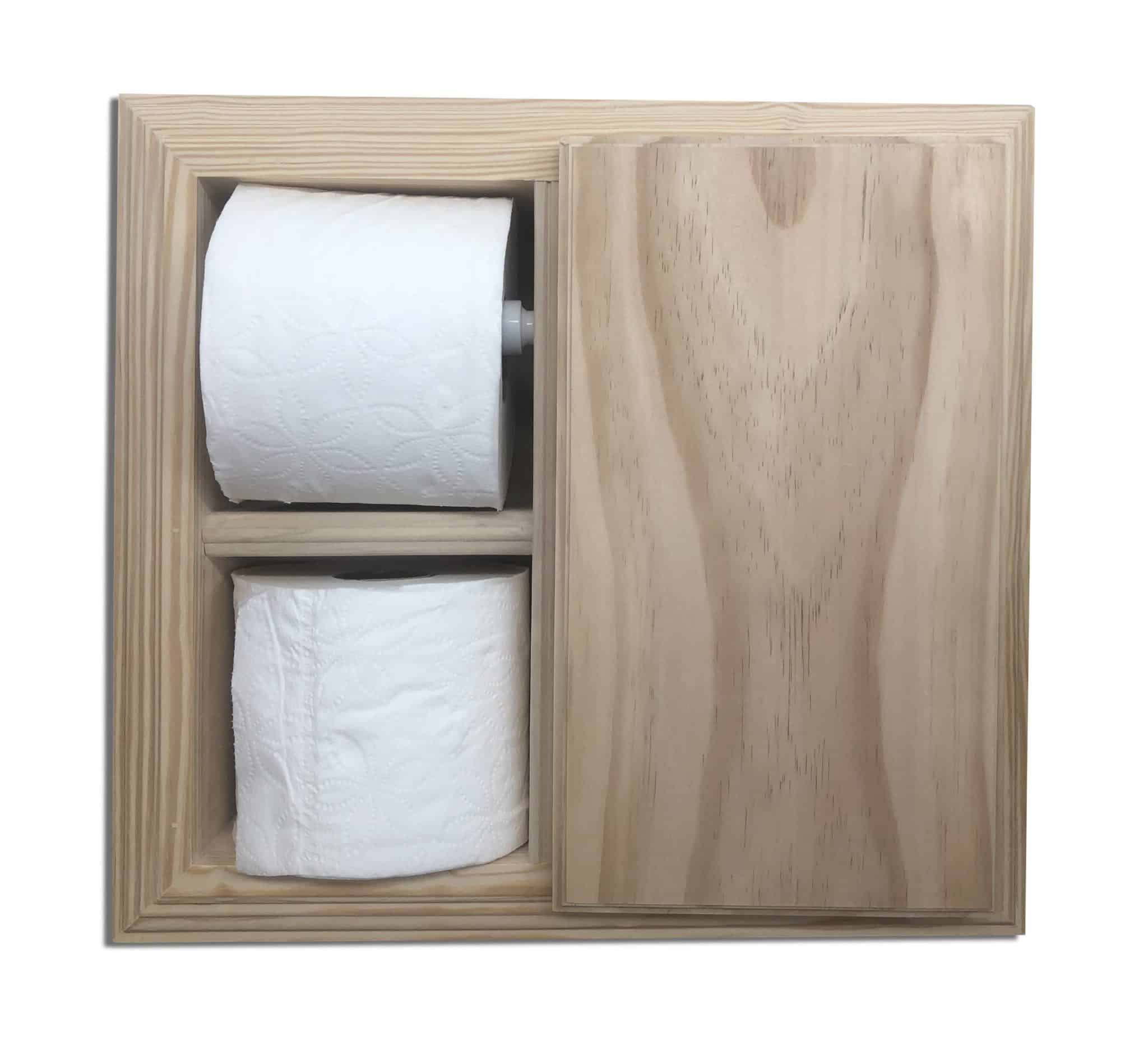 Highlands-17 Solid Wood Recessed in Wall Toilet Paper Holder With Storage Cubby – 14W x 13H - Image 2
