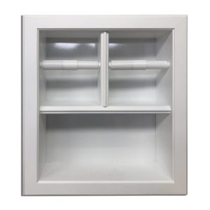 Highlands-31 Solid Wood Recessed in the Wall Double Toilet Paper Holder With Shelf 13.25 x 15.25