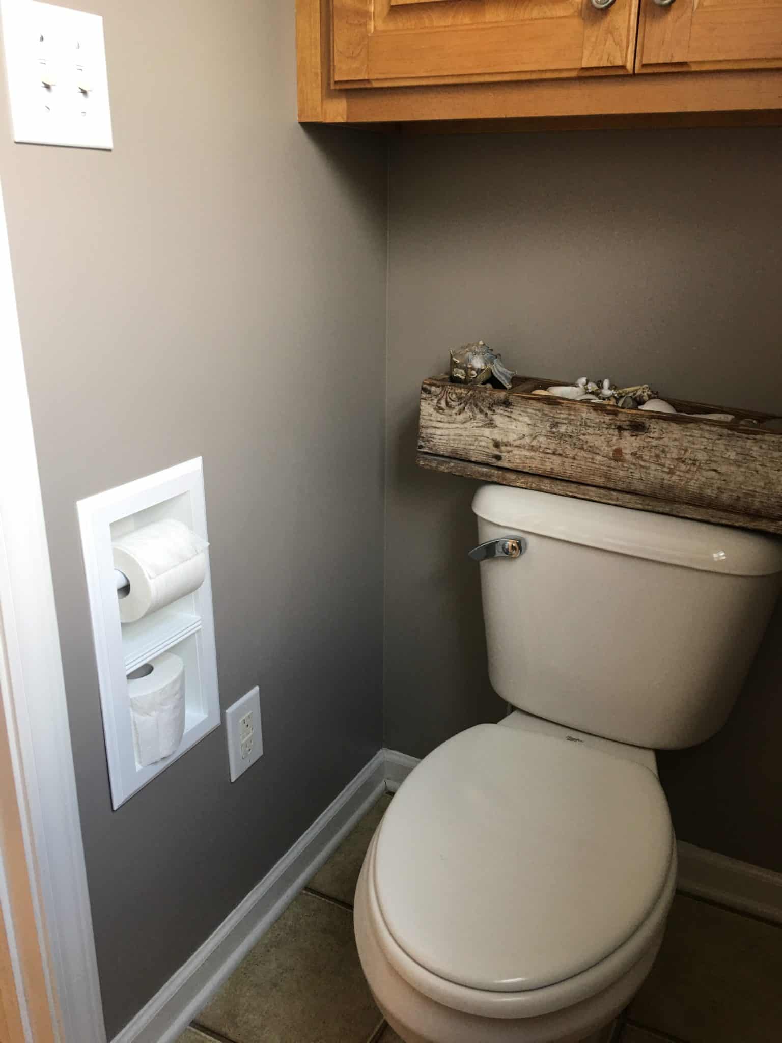 Brentwood-22 recessed in wall solid wood double toilet paper holder - holds any size rolls - 7 x 14.5 - Image 3
